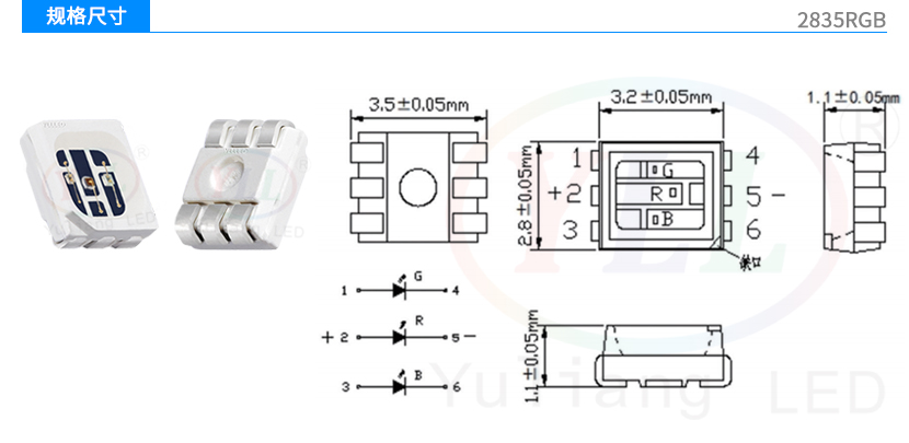 2835RGB氛围灯规格尺寸