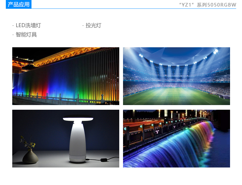 新品YZ1系列5050rgbw灯珠应用